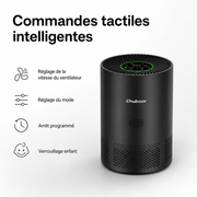Purificateur d'air 40 m² noir - fonctionnement silencieux