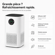 Purificateur d'air avec humidificateur 2-en-1 - filtre True HEPA H13