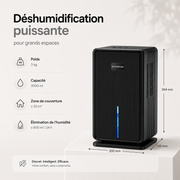 Déshumidificateur électrique 3L - disponible blanc et noir