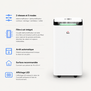 Dehumidifier intelligent 12L - écran LED humidité