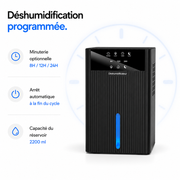 Déshumidificateur anti-humidité compact - réservoir avec arrêt automatique