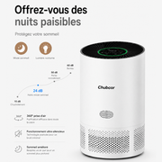 Purificateur d'air électrique 40 m² noir - vue de profil