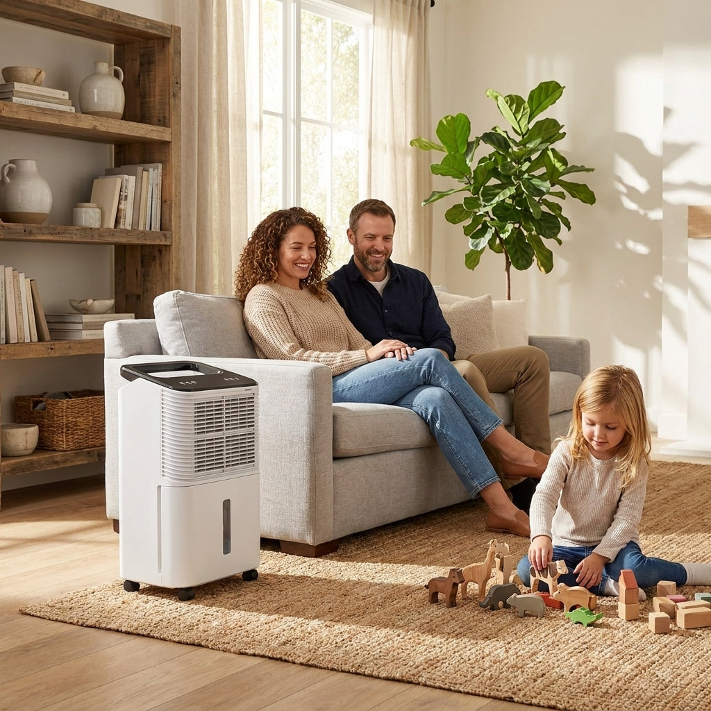 Déshumidificateur à compresseur 16 L dans un intérieur